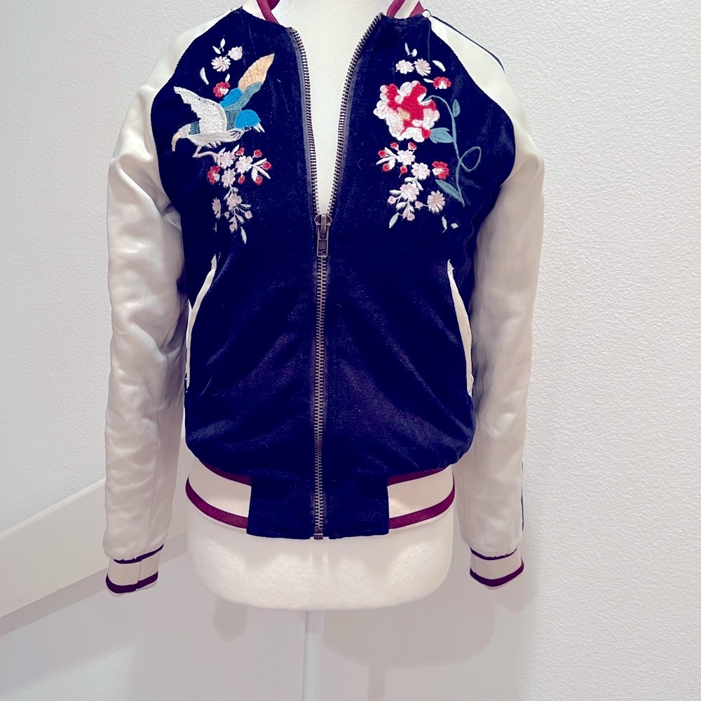 RARE Free People Embroidered Bomber Jacket - Picture 3 of 14
